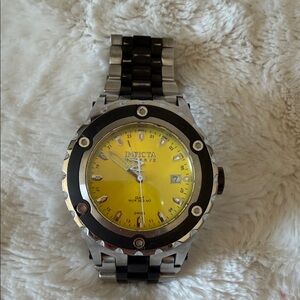 Invicta Yellow Dial with Black and Silver Accents Watch